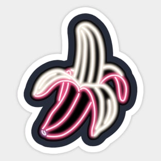 Pink Neon Banana Bar Sign Top Left Sticker